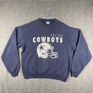 Vintage Dallas Cowboys Sweatshirt Mens XL Blue NFL Football Helmet Graphic Hanes